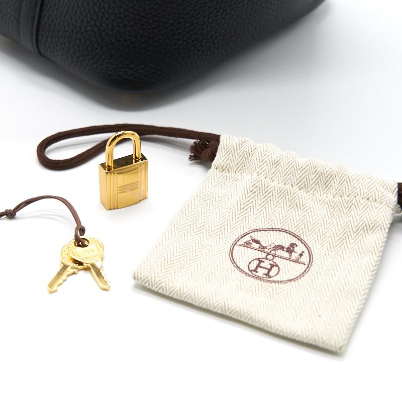 HERMES PICOTIN LOCK 18 BLACK GHW