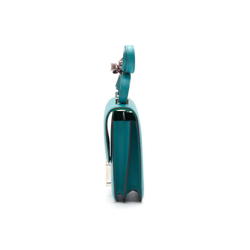 HERMÈS MINI CONSTANCE 18 7F BLUE PAON & 1K MENTHE WITH ENAMEL HARDWARE