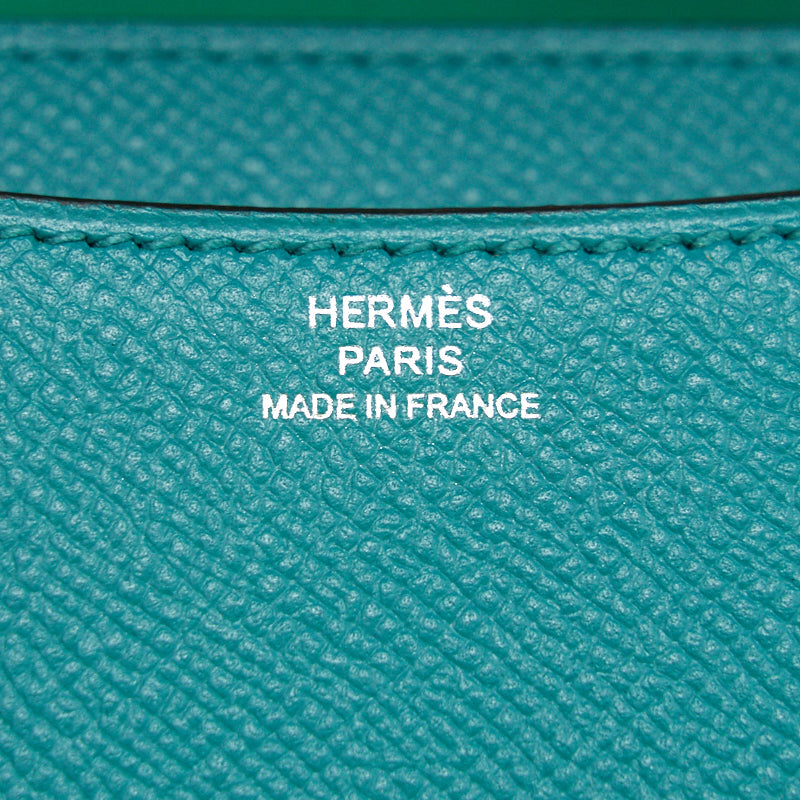 HERMÈS MINI CONSTANCE 18 7F BLUE PAON & 1K MENTHE WITH ENAMEL HARDWARE