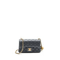 CHANEL 23K PEARL CRUSH MINI RECTANGULAR FLAP BAG LAMBSKIN DARK GREY GHW