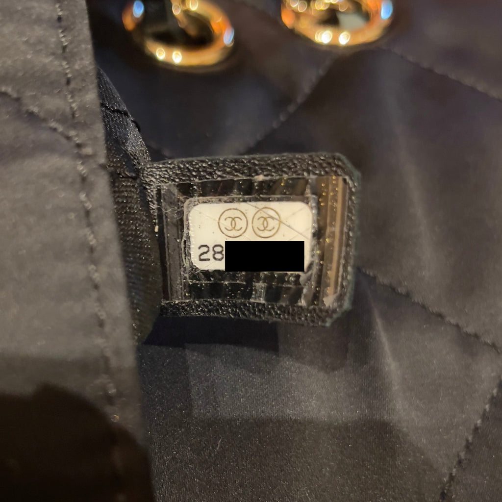 CHANEL SEASONAL FLAP BAG FABRIC BLACK GHW