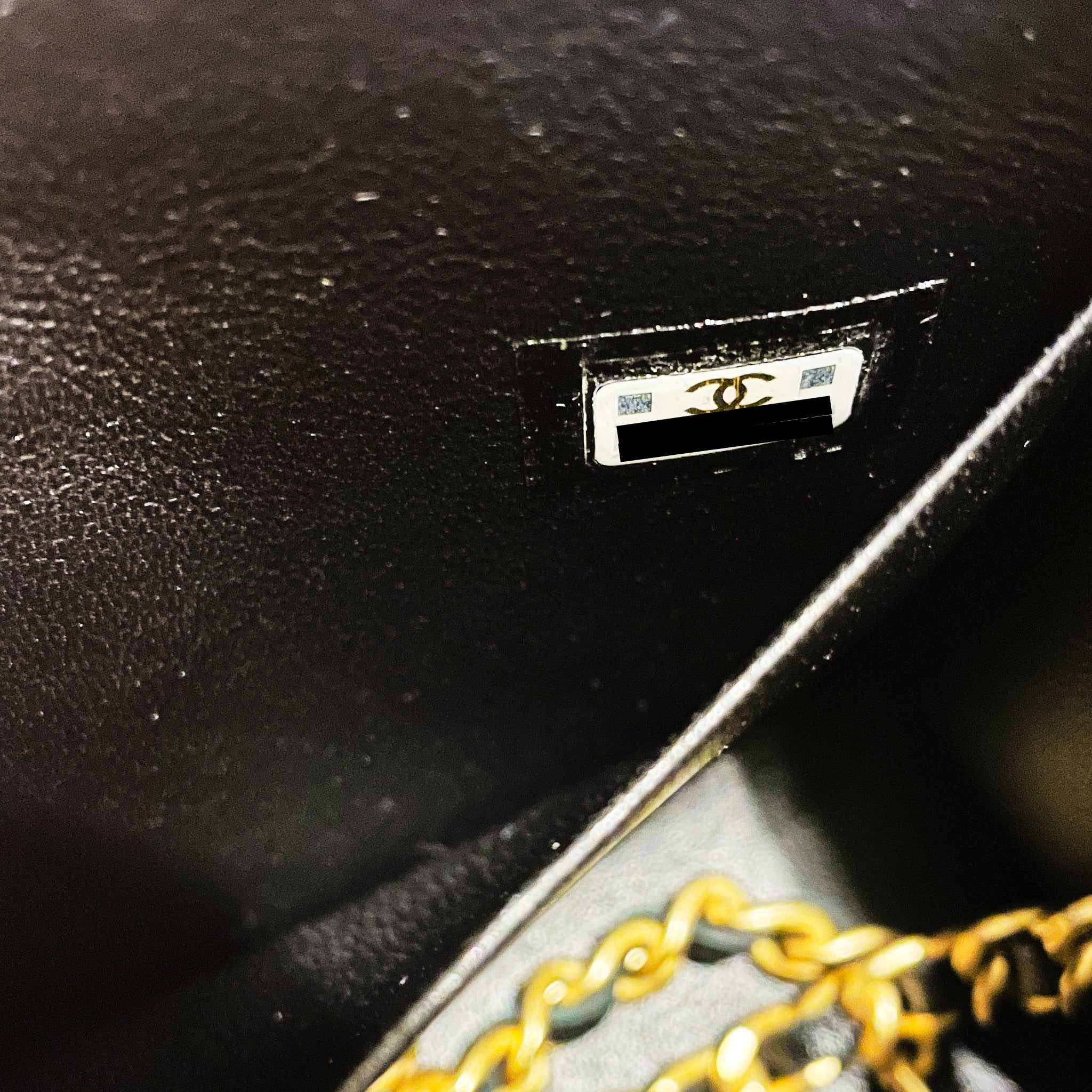 CHANEL 22B FLAP BAG ENAMEL TOP HANDLE LAMBSKIN BLACK BRUSHED GHW (MICROCHIP)
