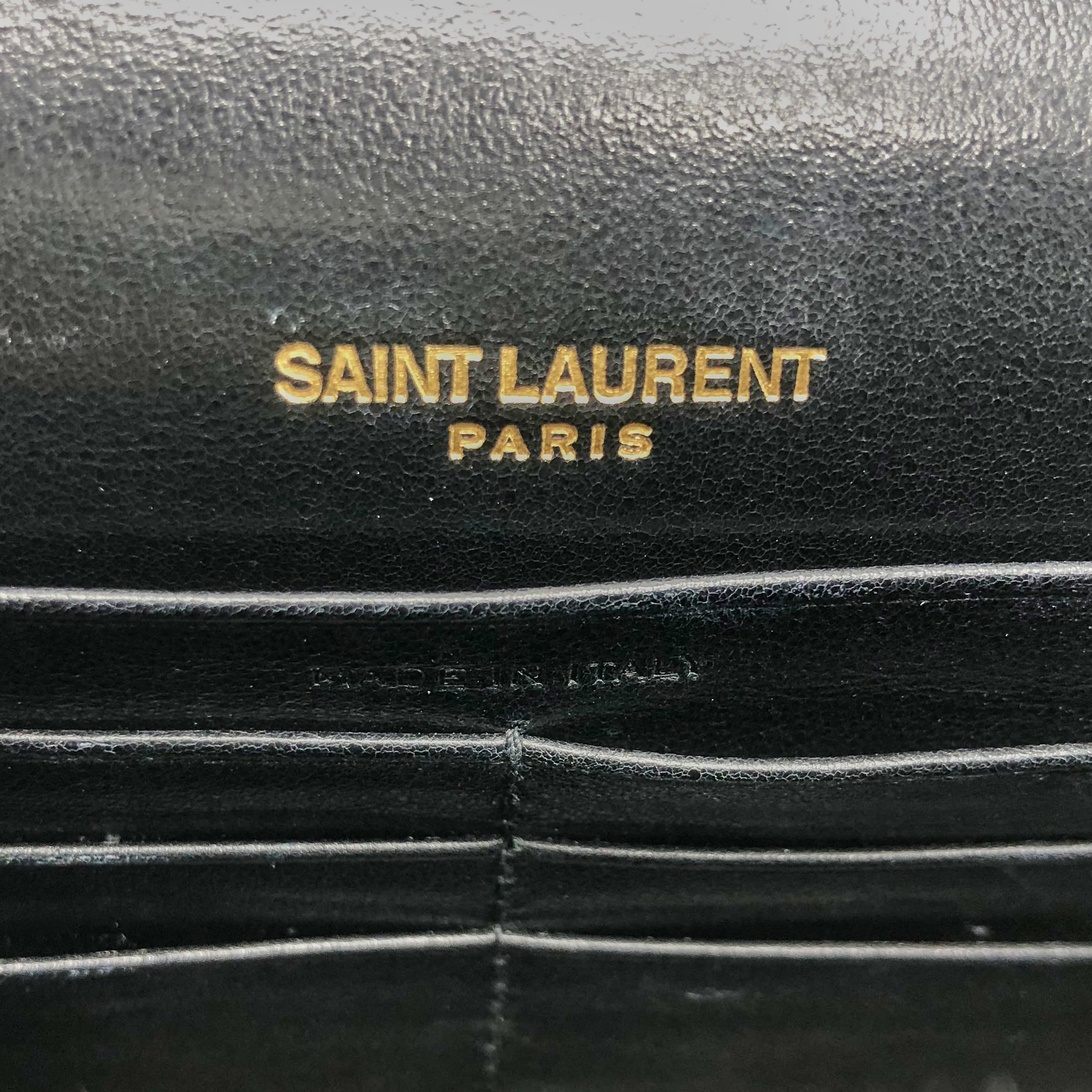 SAINT LAURENT /YSL KATE SMALL CHAIN WALLET WITH TASSEL BLACK GHW