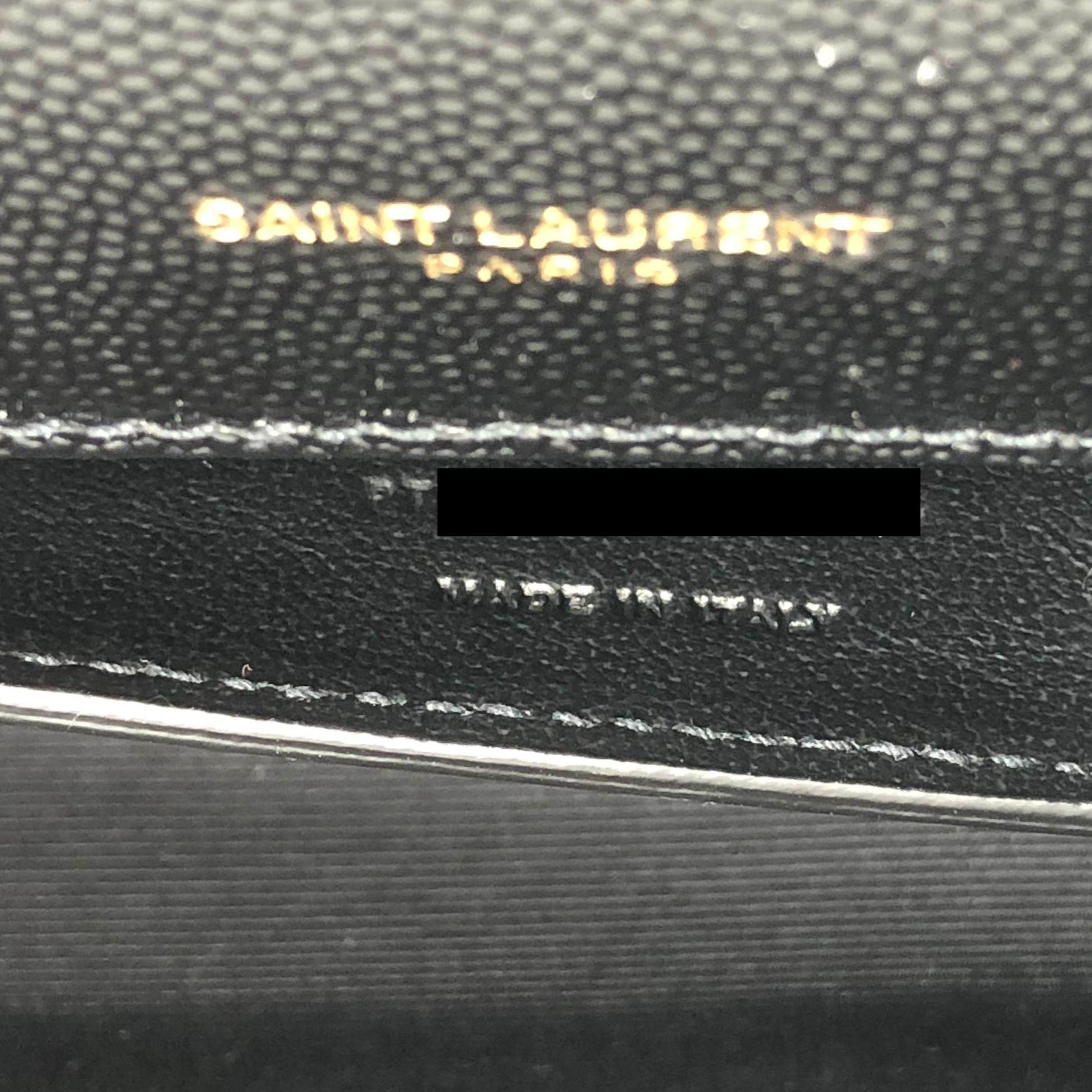 SAINT LAUREN KATE CLUTCH IN GRAIN DE POUDRE EMBOSSED LEATHER BLACK GHW