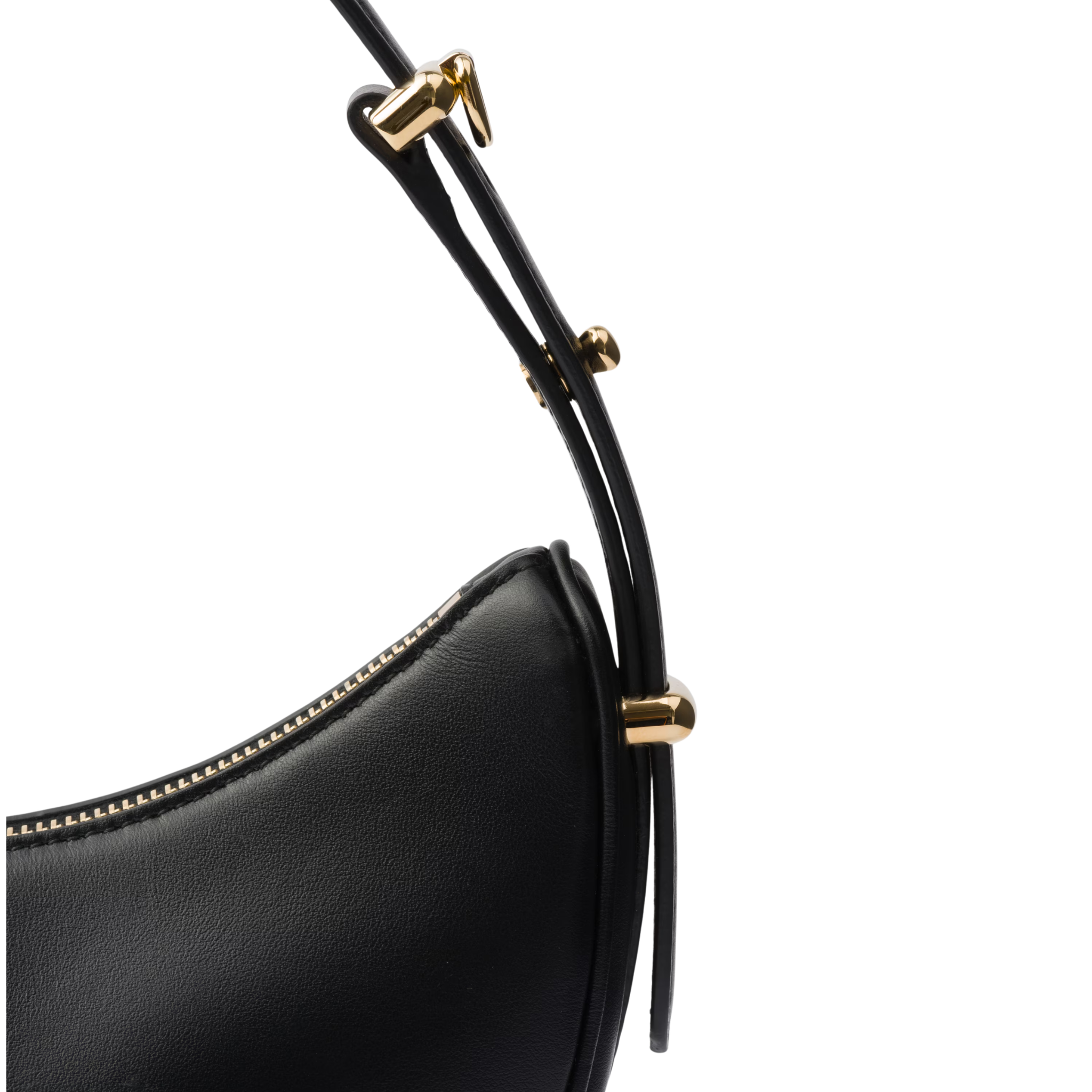 PRADA ARQUÉ SMALL SHOULDER BAG CALFSKIN BLACK GHW