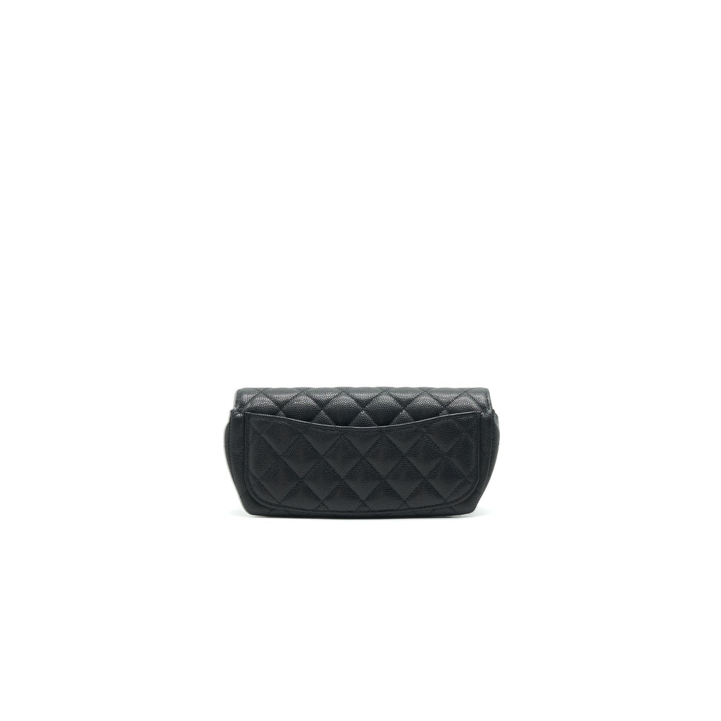 CHANEL GLASSES CASE WITH CHAIN CAVIAR BLACK LGHW