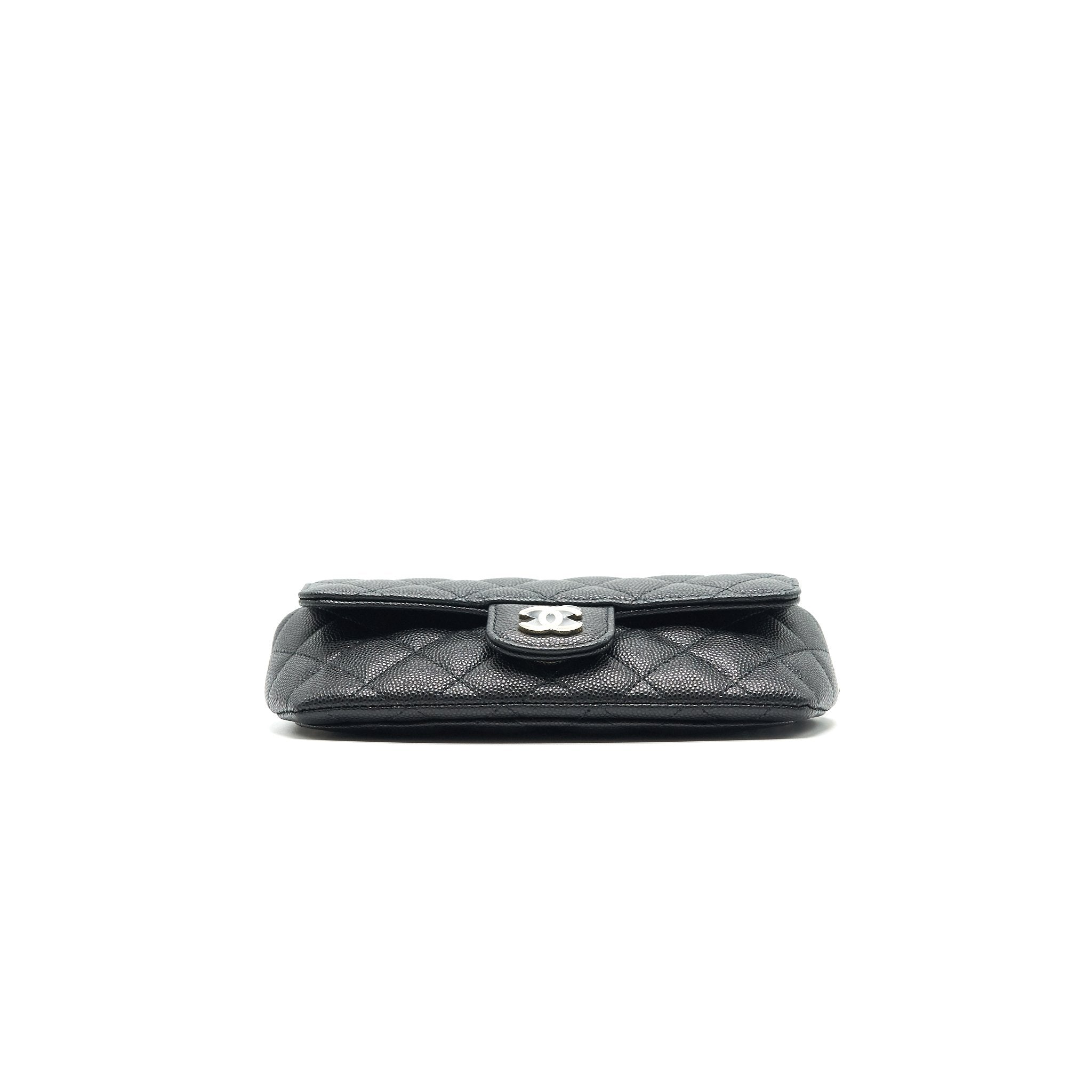 CHANEL GLASSES CASE WITH CHAIN CAVIAR BLACK LGHW