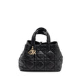 DIOR MEDIUM DIOR TOUJOURS TOTE BAG MACROCANNAGE CALFSKIN BLACK LGHW
