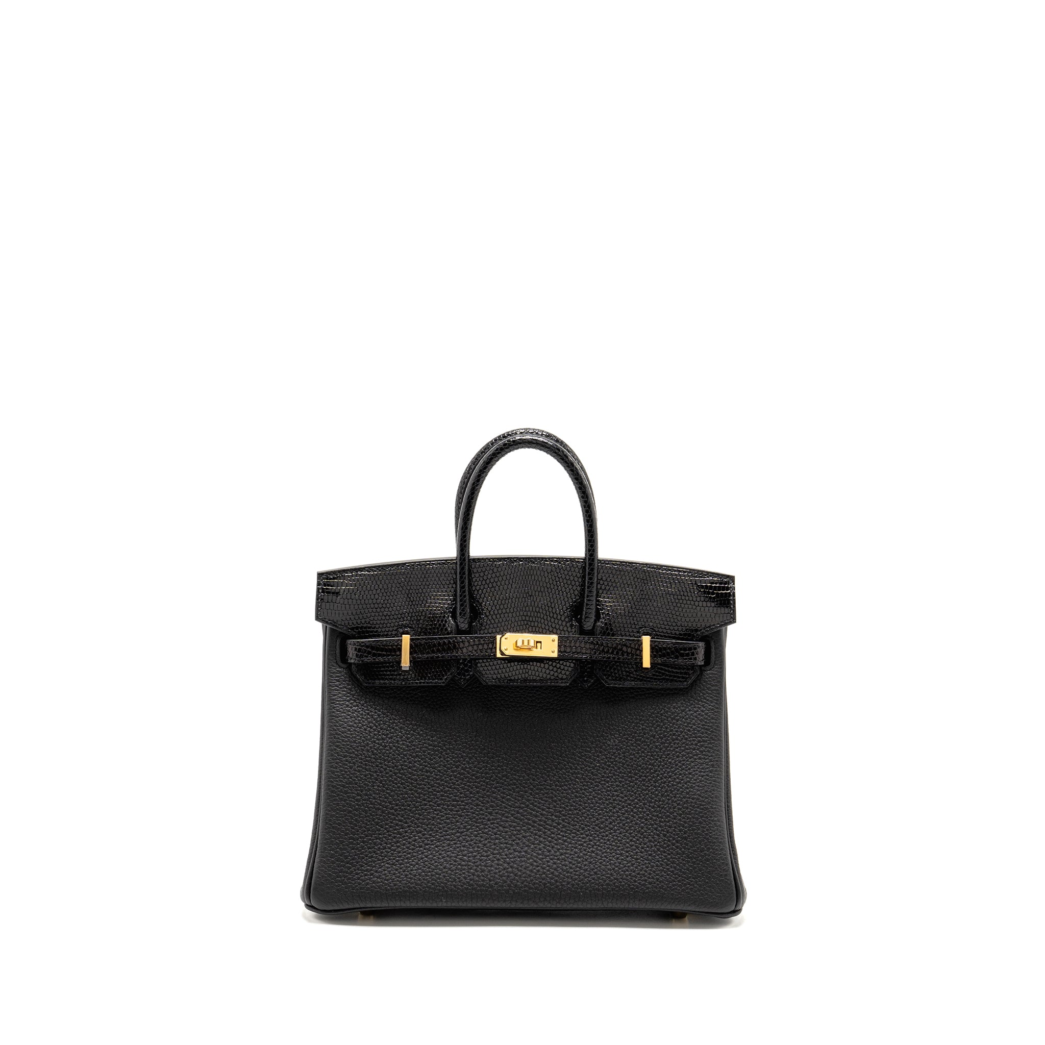 HERMES BIRKIN 25 TOUCH TOGO/LIZARD BLACK GHW