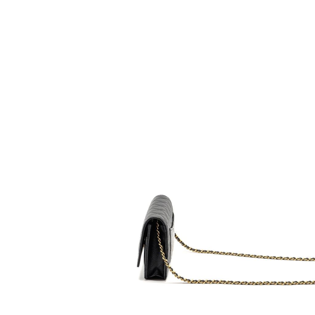 CHANEL CLASSIC WALLET ON CHAIN CAVIAR BLACK GHW