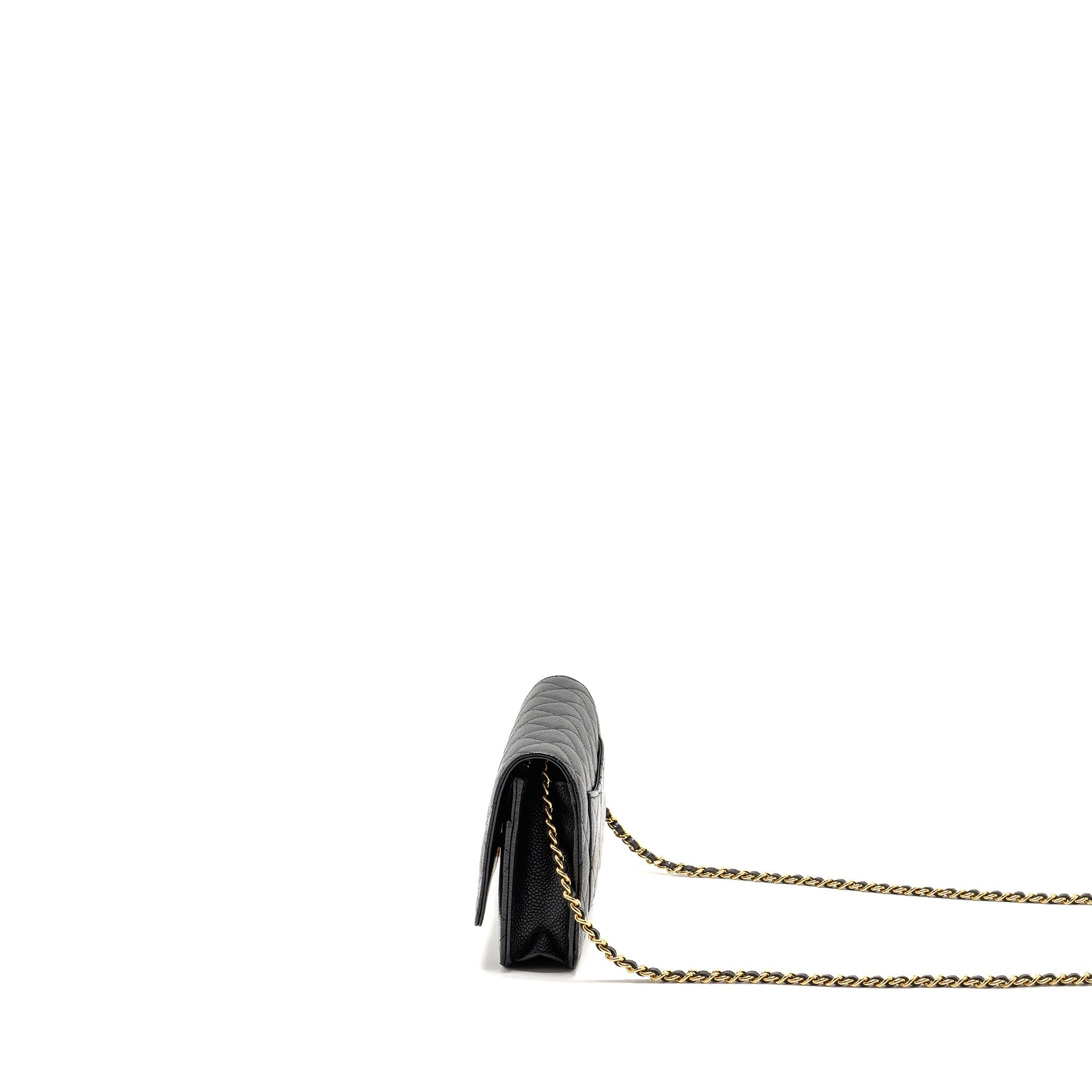 CHANEL CLASSIC WALLET ON CHAIN CAVIAR BLACK GHW