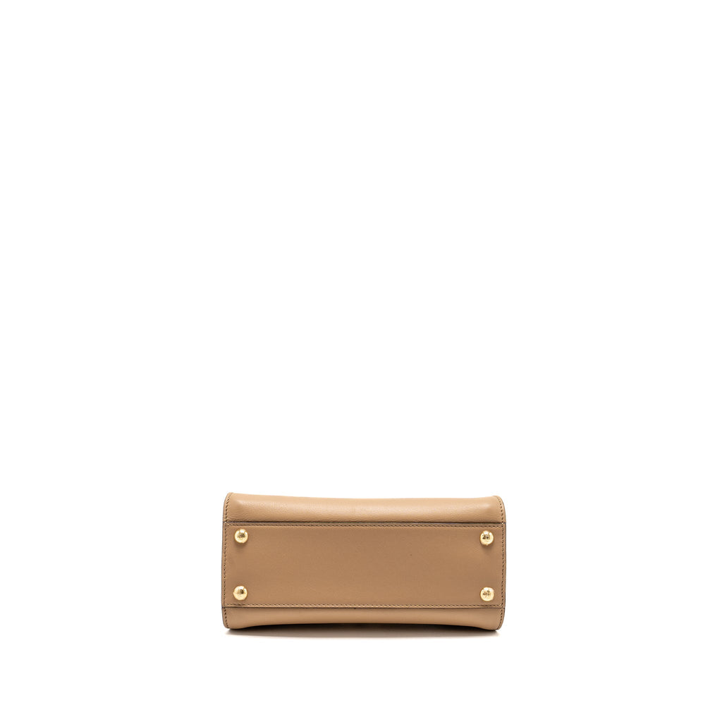 FENDI MINI PEEKABOO CALFSKIN BEIGE GHW