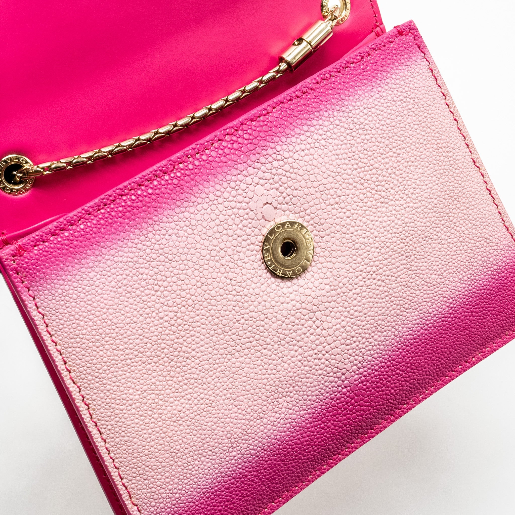 BVLGARI SERPENTI FOREVER BAG GALUCHAT IRIDESCENT PINK GHW