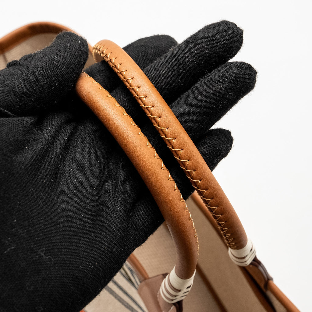 HERMES STEEPLE 25 CANVAS/ SWIFT BEIGE / GOLD SHW