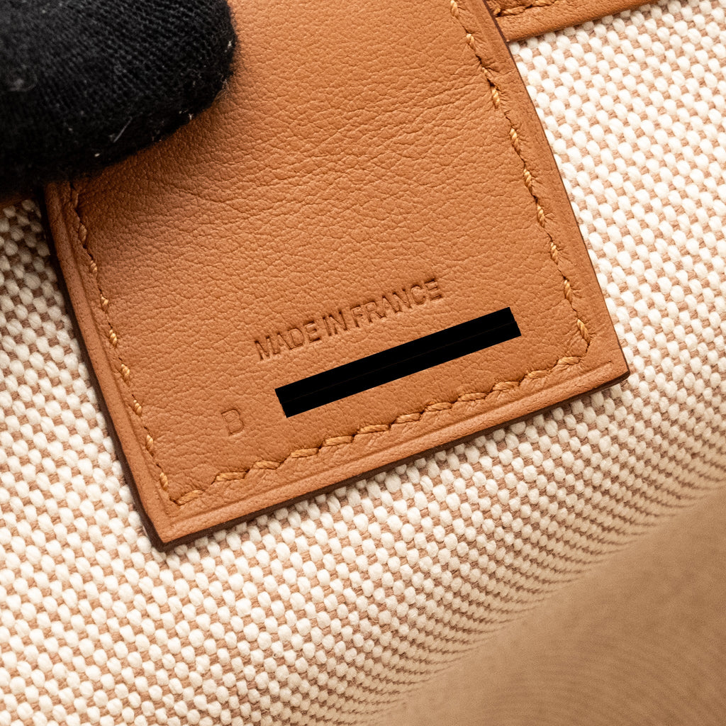 HERMES STEEPLE 25 CANVAS/ SWIFT BEIGE / GOLD SHW