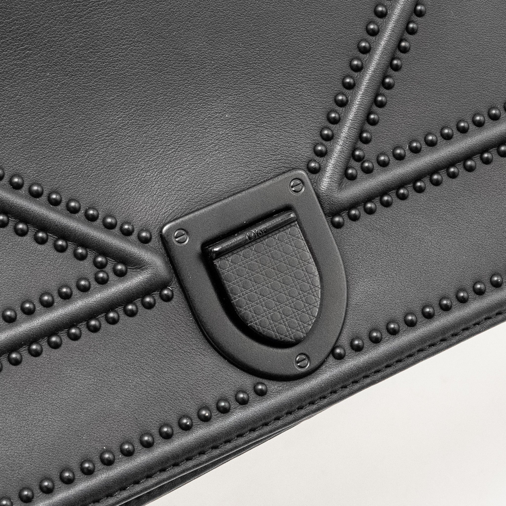 DIOR MEDIUM STUDDED DIORAMA CALFSKIN SO BLACK