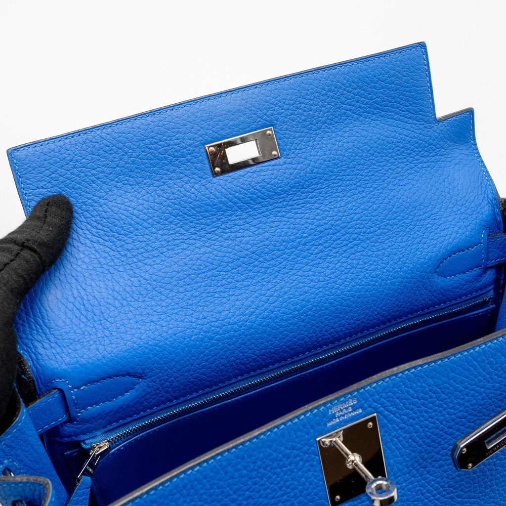 HERMES KELLY 28 CLEMENCE BLUE HYDRA SHW