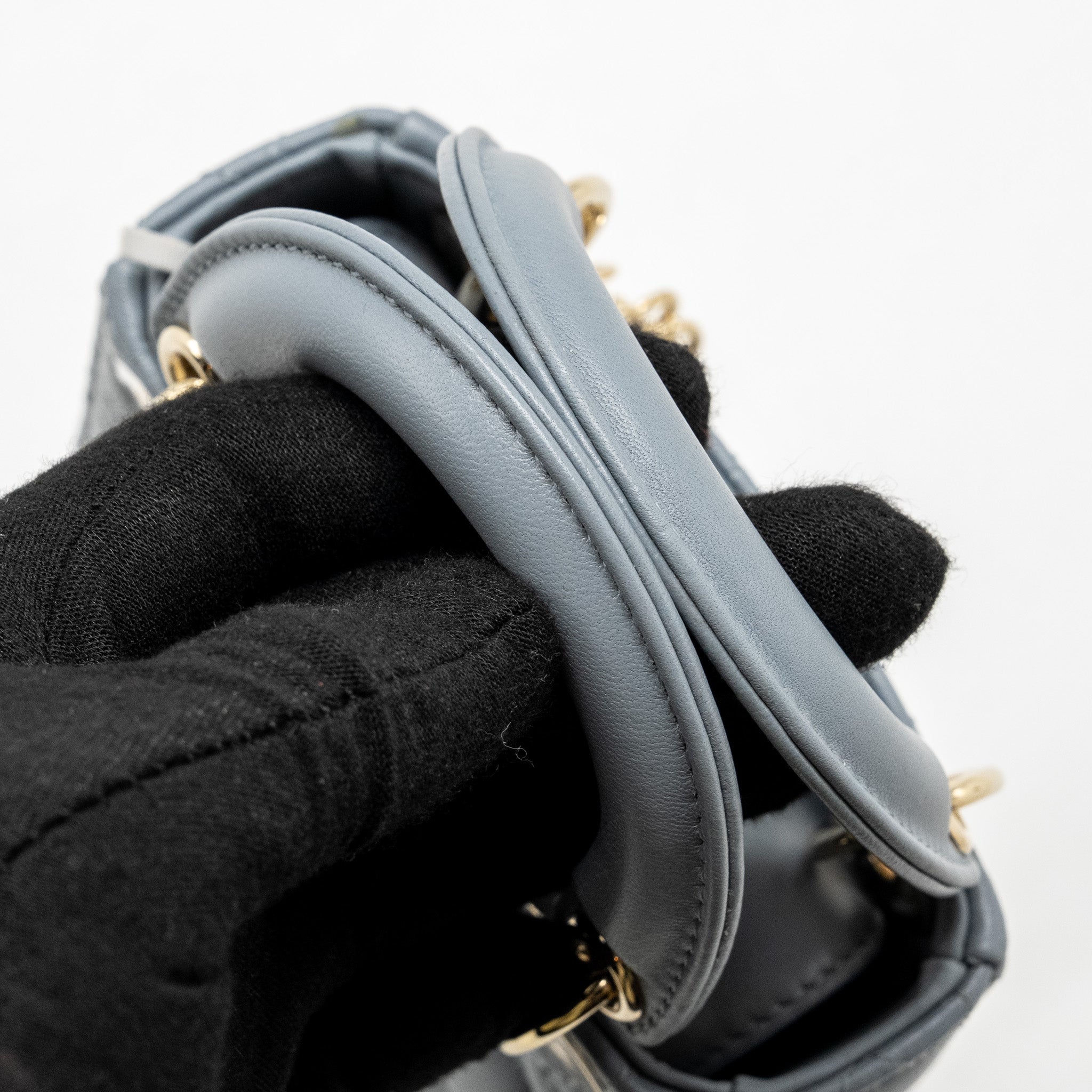 DIOR LADY DIOR MICRO BAG LAMBSKIN CLOUD BLUE LGHW