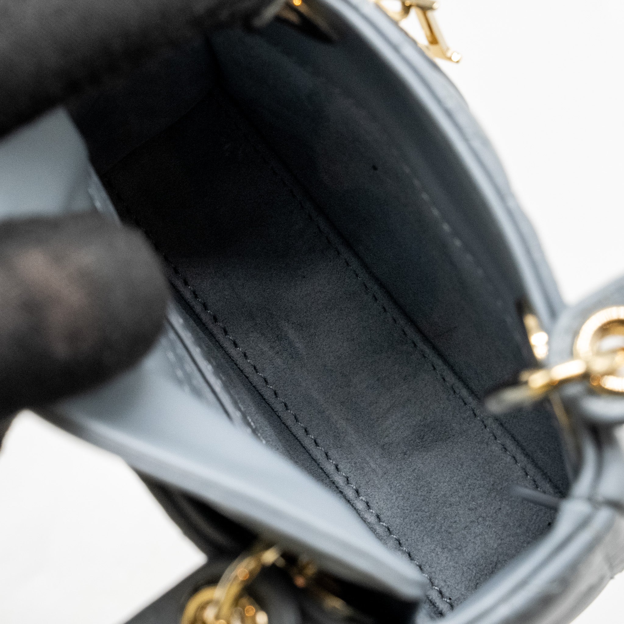 DIOR LADY DIOR MICRO BAG LAMBSKIN CLOUD BLUE LGHW