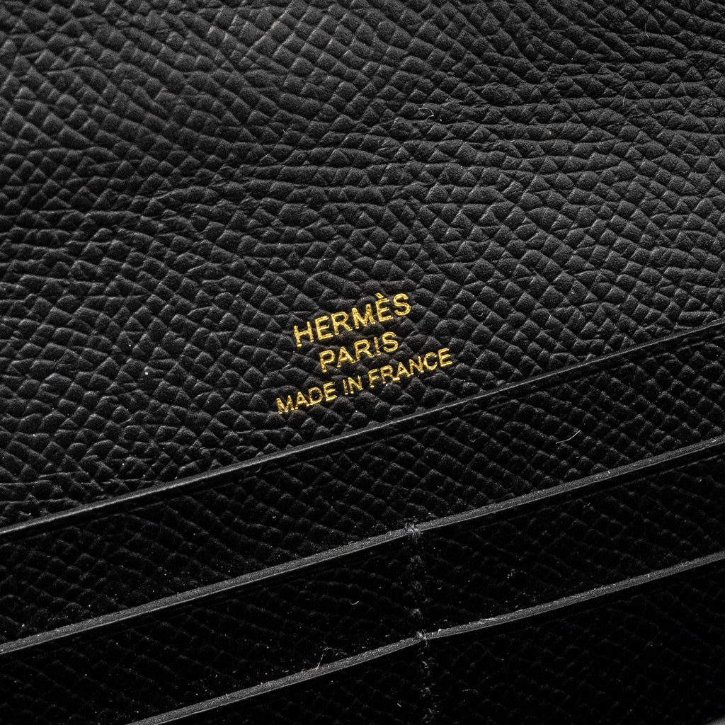 HERMES MAILLON TO GO WALLET EPSOM BLACK ENERMAL BUCKLE GHW