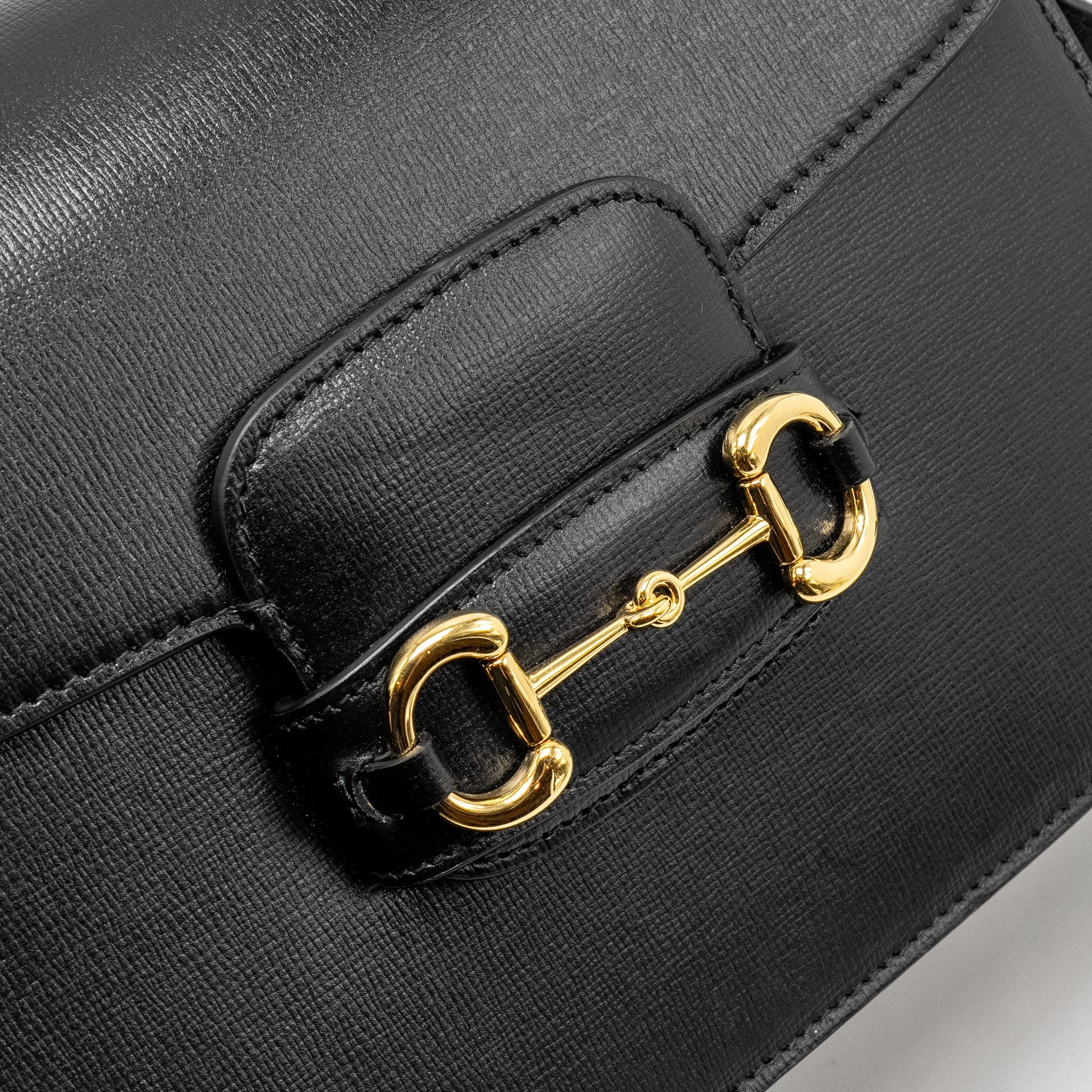 GUCCI HORSEBIT 1955 SHOULDER BAG CALFSKIN BLACK GHW