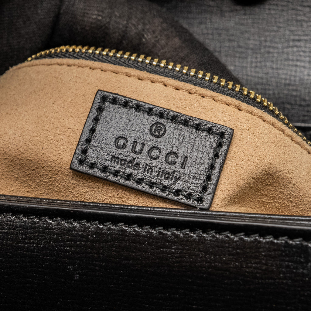 GUCCI HORSEBIT 1955 SHOULDER BAG CALFSKIN BLACK GHW