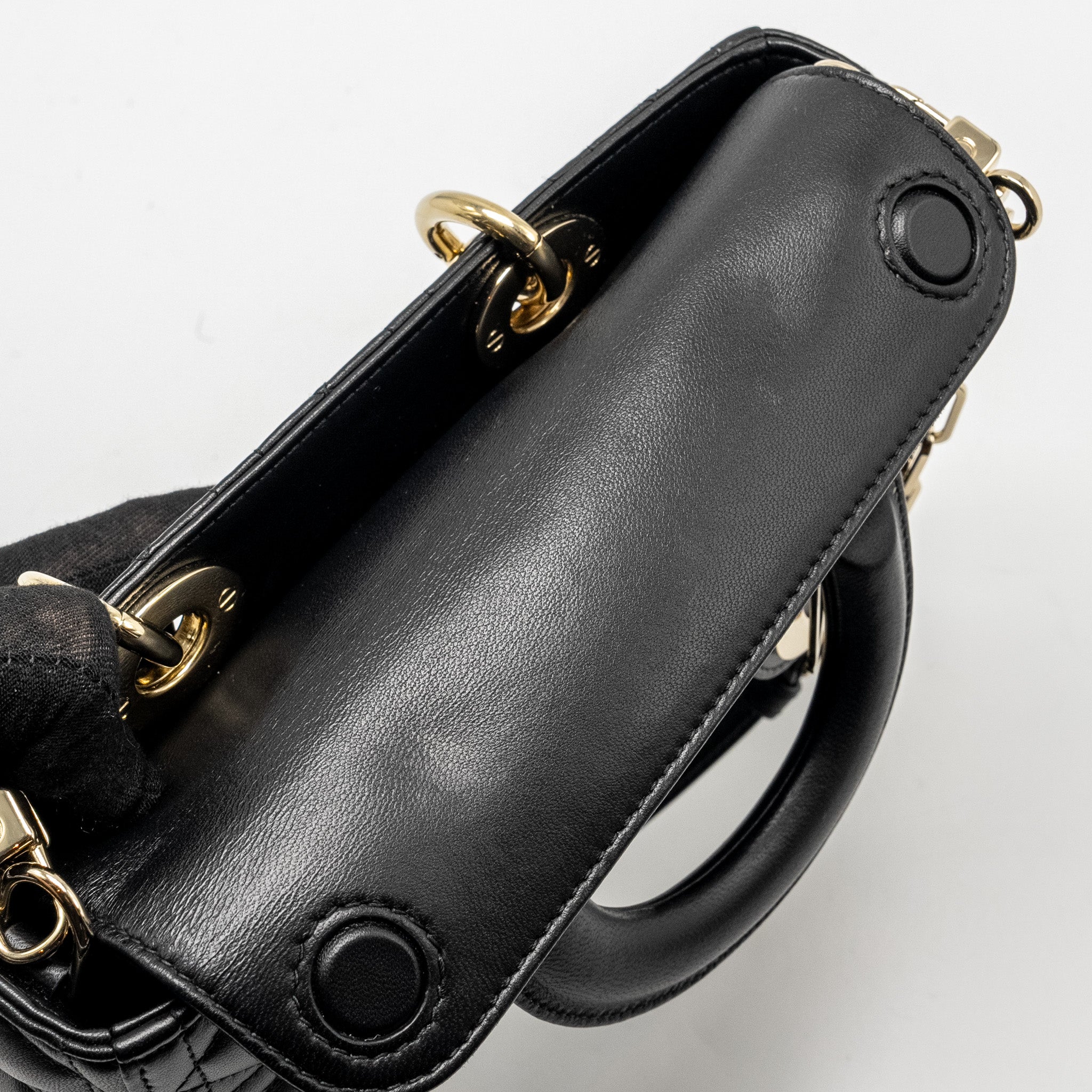 DIOR LADY D-JOY SMALL  BAG LAMBSKIN BLACK LGHW