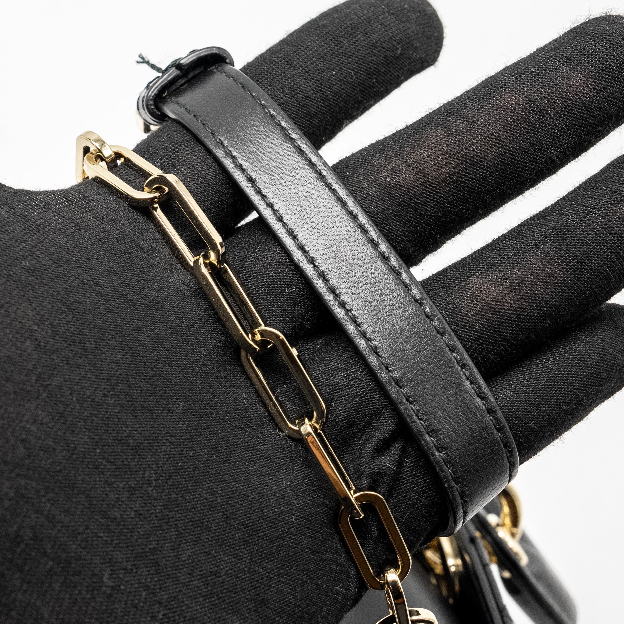 DIOR LADY D-JOY SMALL  BAG LAMBSKIN BLACK LGHW
