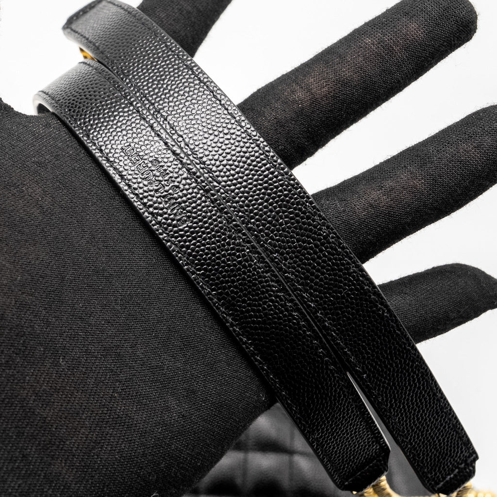 SAINT LAURENT LARGE ENVELOPE BAG CALFSKIN BLACK GHW
