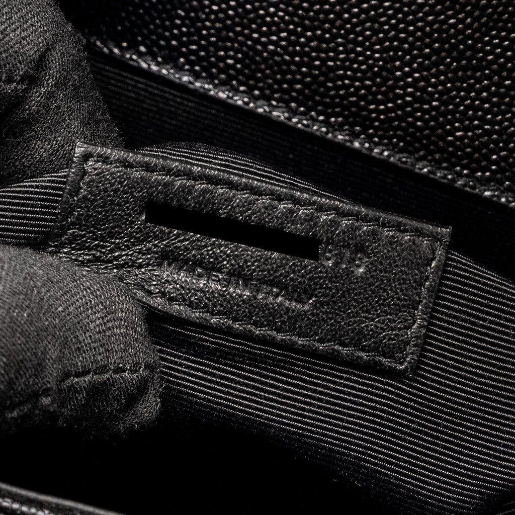 SAINT LAURENT LARGE ENVELOPE BAG CALFSKIN BLACK GHW