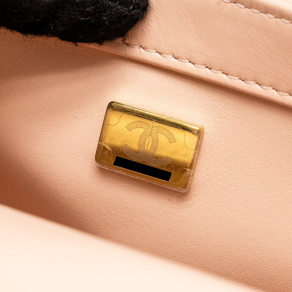 CHANEL GOLD CRUSH MINI FLAP BAG CALFSKIN LIGHT PINK GHW (MICROCHIP)