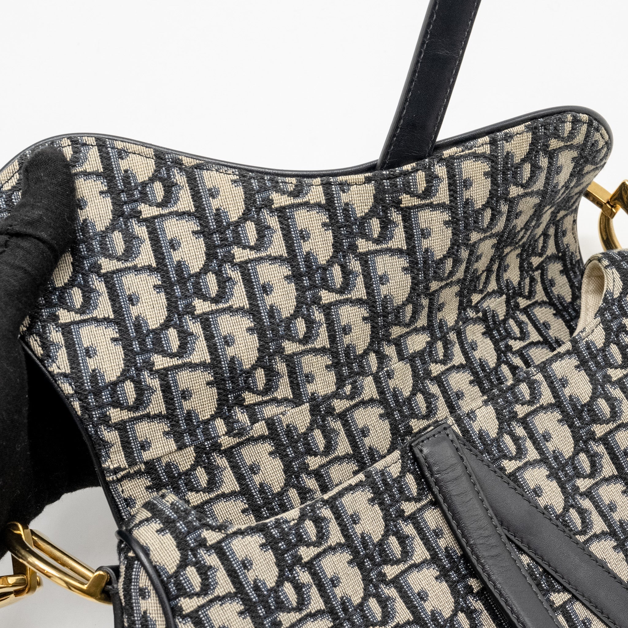 DIOR MEDIUM SADDLE BAG BLUE OBLIQUE CANVAS GHW