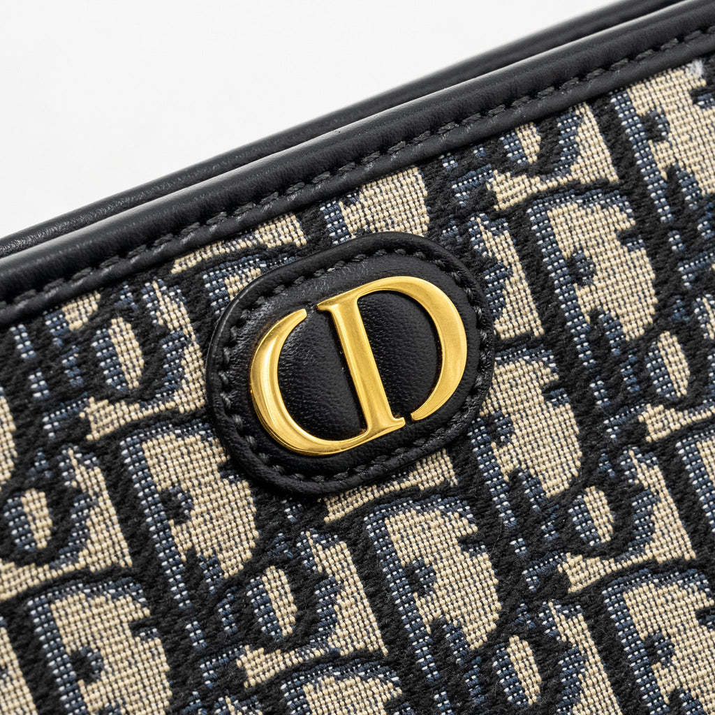 DIOR 30 MONTAIGNE DEA POUCH BLUE OBLIQUE JACQUARD GHW