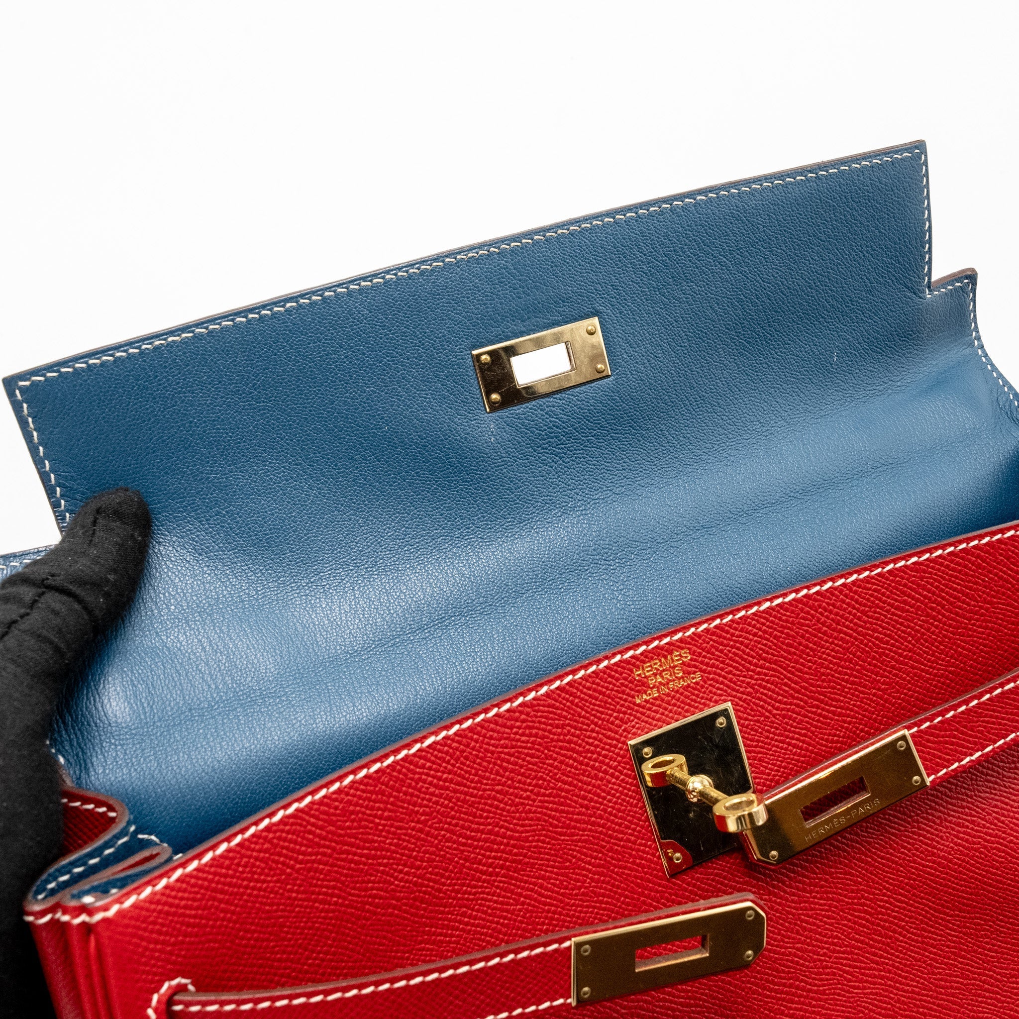 HERMES KELLY 32 EPSOM Q5 ROUGE CASAQUE / 1P COLVERT LGHW SQUARE P
