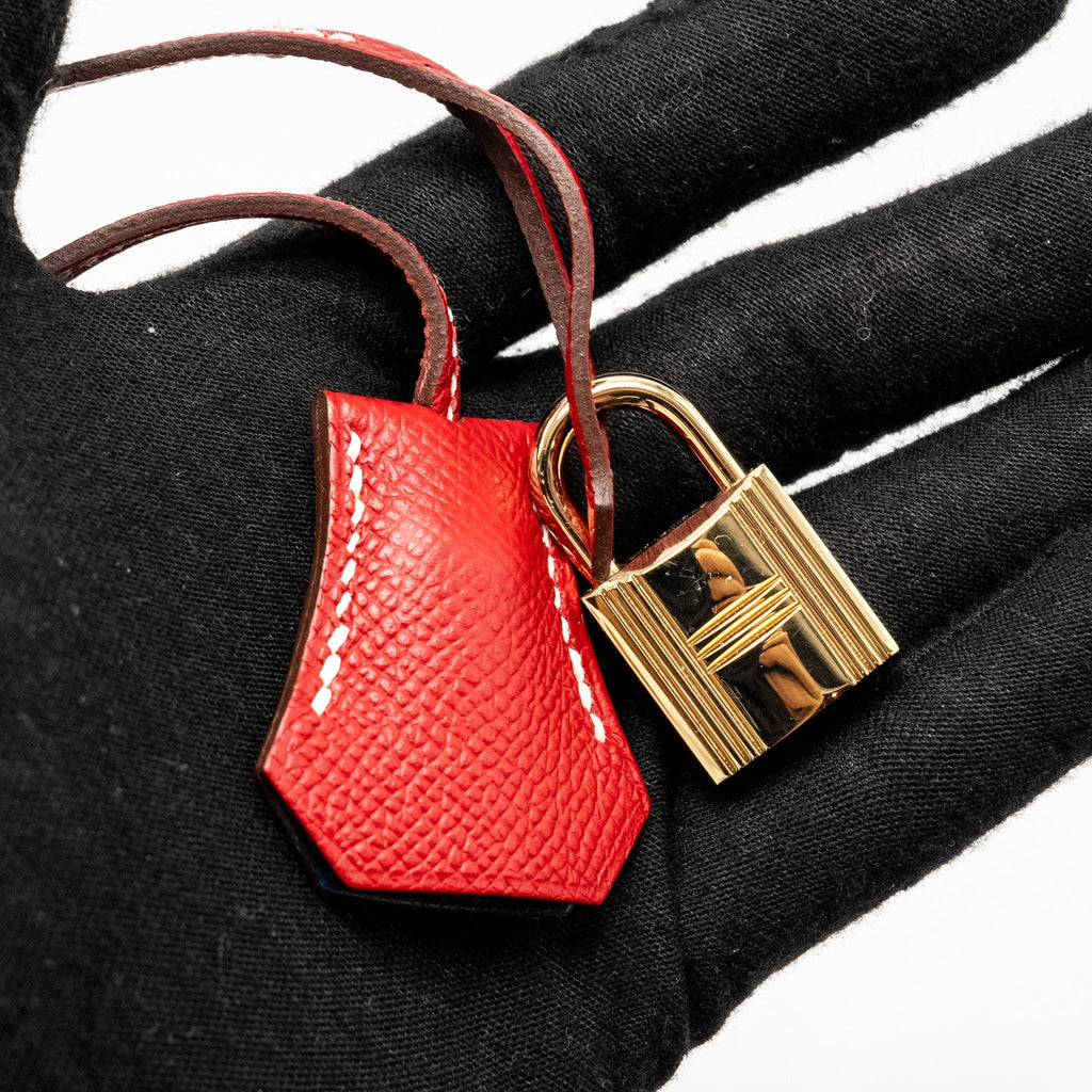HERMES KELLY 32 EPSOM Q5 ROUGE CASAQUE / 1P COLVERT LGHW SQUARE P