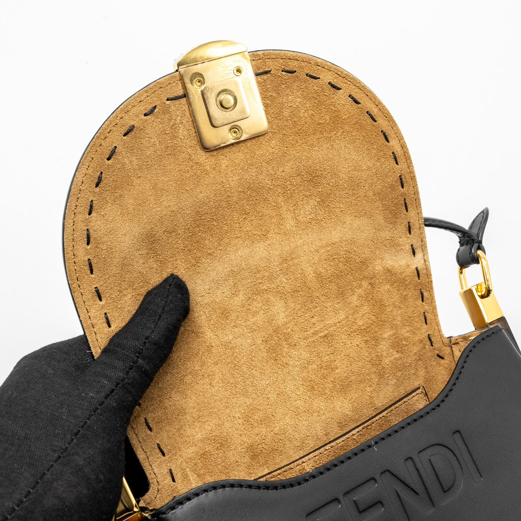 FENDI MOONLIGHT SHOULDER BAG CALFSKIN BLACK GHW