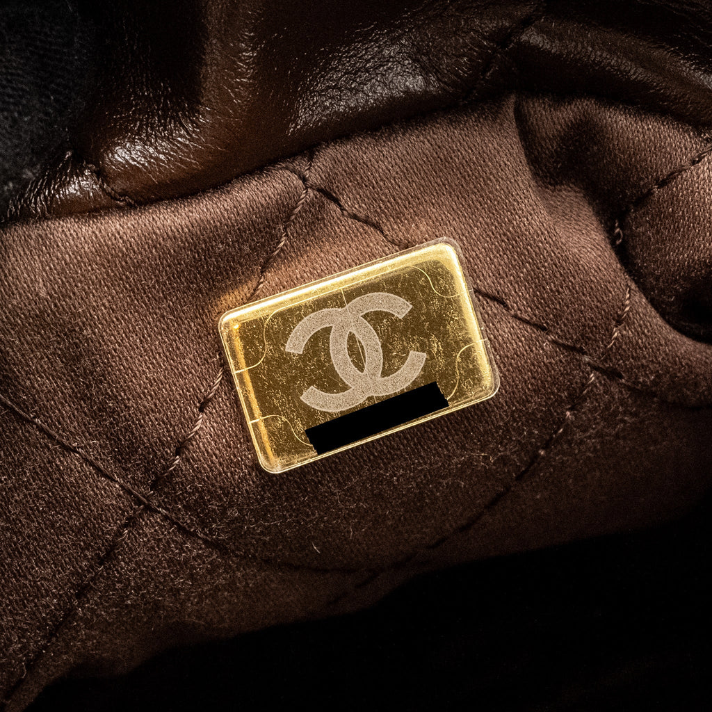 CHANEL MINI 22 BAG CALFSKIN CHOCOLATE GHW (MICROCHIP)
