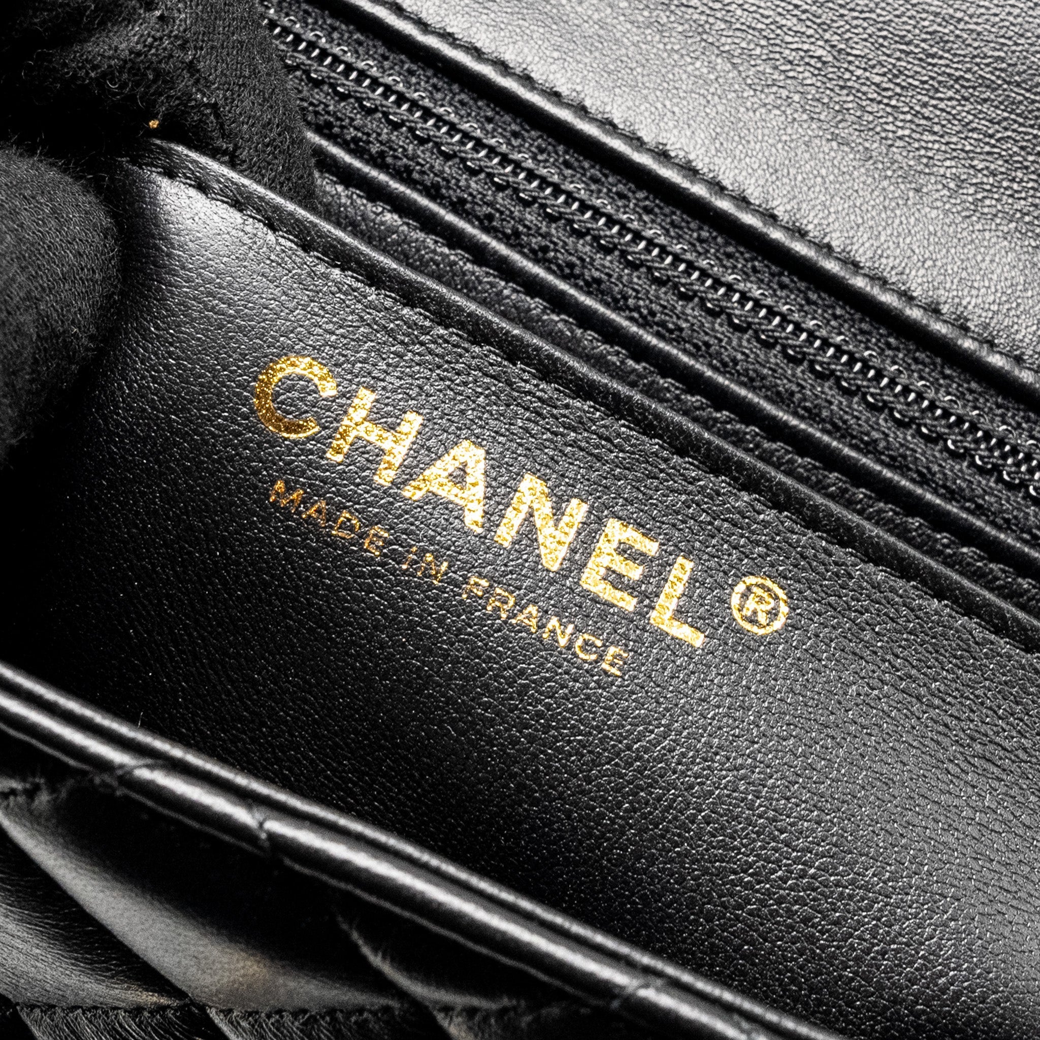 CHANEL MINI SQUARE FLAP BAG LAMBSKIN BLACK LGHW (MICROCHIP)