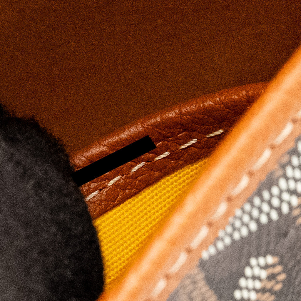 GOYARD BELVEDERE PM MESSENGER BAG GOYARDLINE CANVAS/CALFSKIN BLACK/TAN SHW