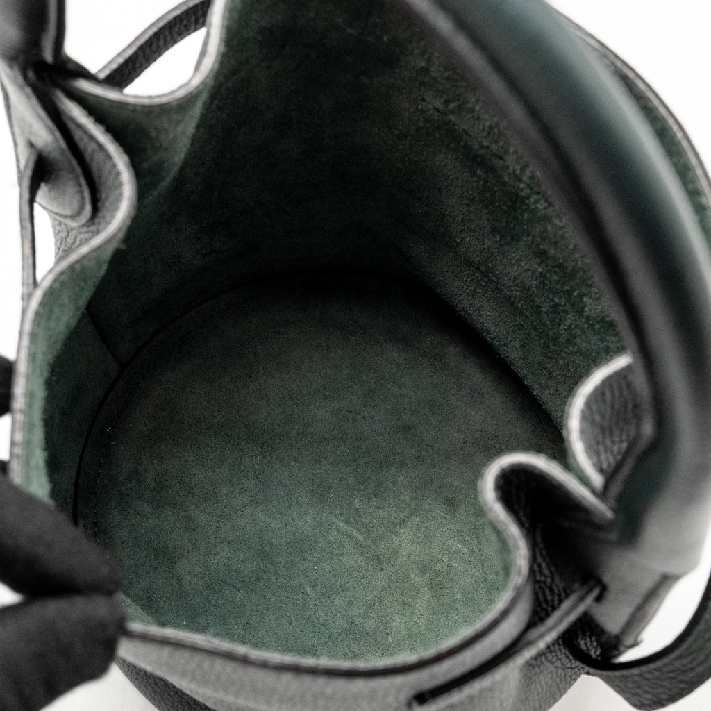 CELINE NANO BUCKET BIG BAG GRAINED CALFSKIN DARK GREEN SHW
