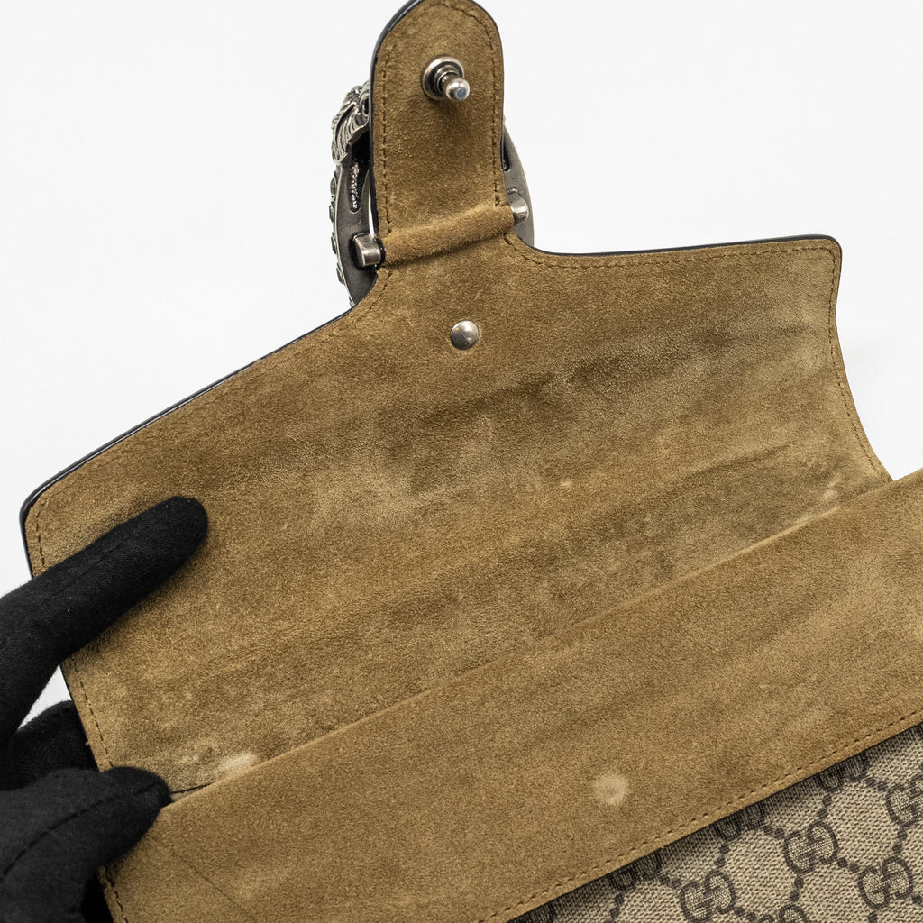 GUCCI DIONYSUS SHOULDER BAG GG SUPREME CANVAS/SUEDE BEIGE SHW