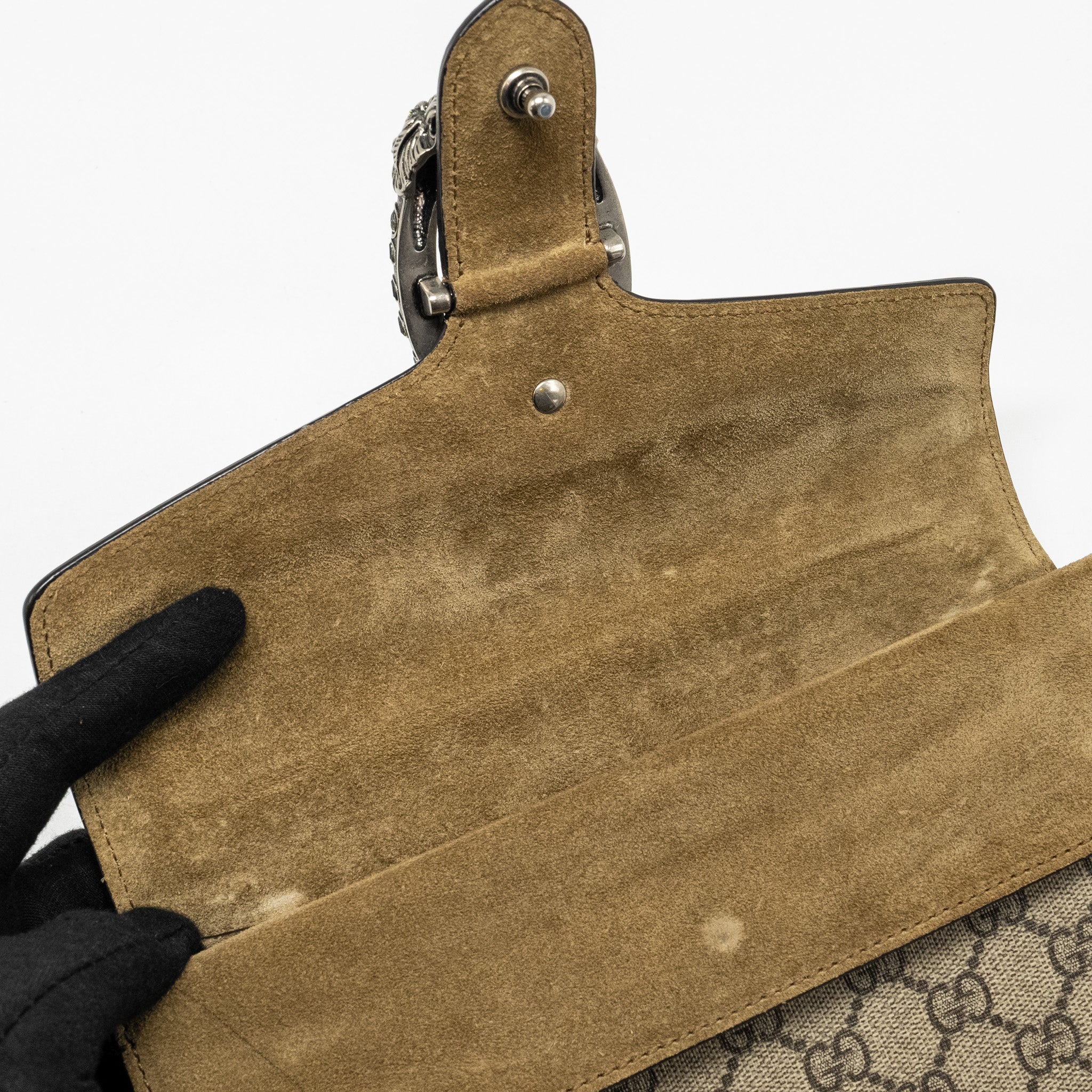 GUCCI DIONYSUS SHOULDER BAG GG SUPREME CANVAS/SUEDE BEIGE SHW