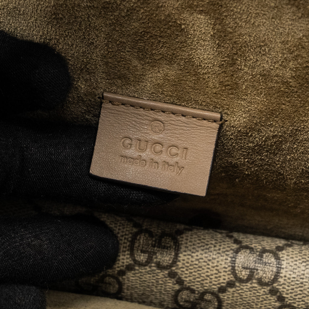 GUCCI DIONYSUS SHOULDER BAG GG SUPREME CANVAS/SUEDE BEIGE SHW