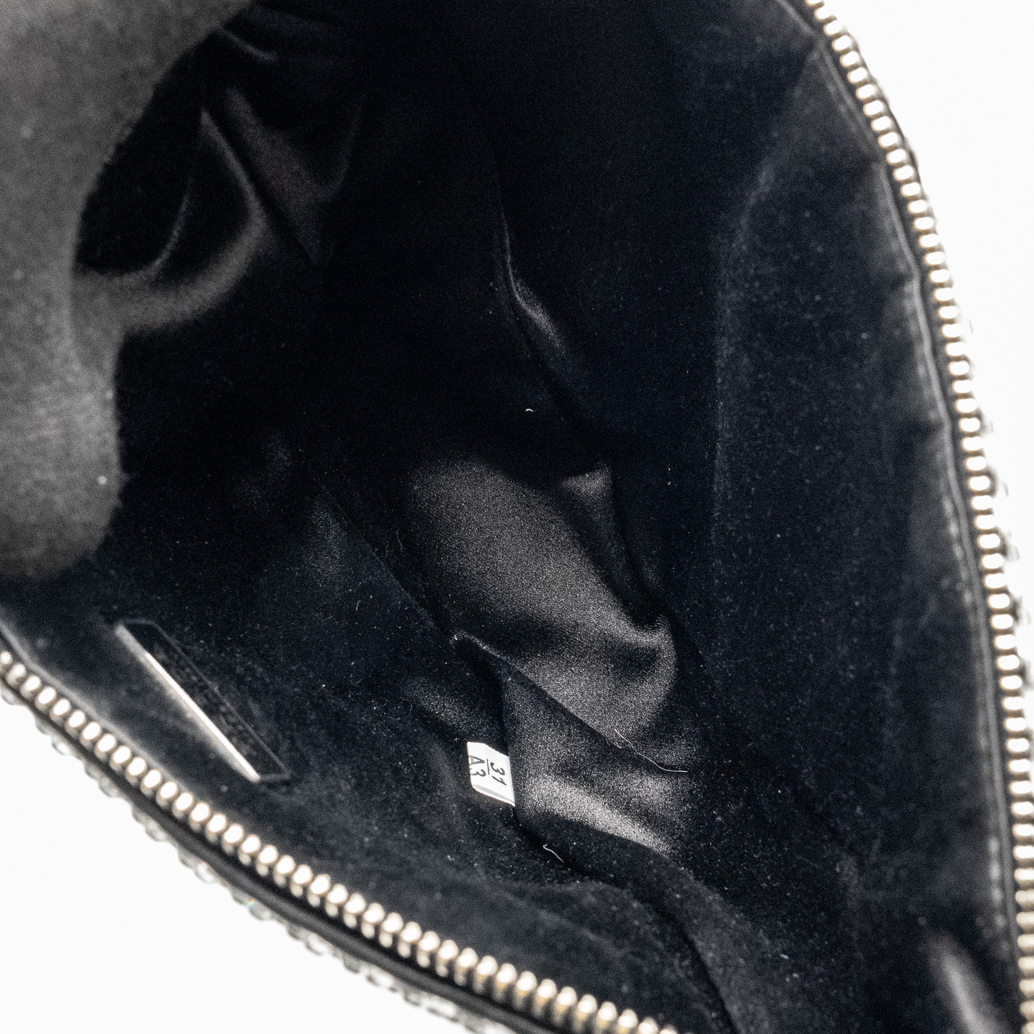 PRADA TRIANGLE POUCH CRYSTAL EMBELLISHED BLACK SHW