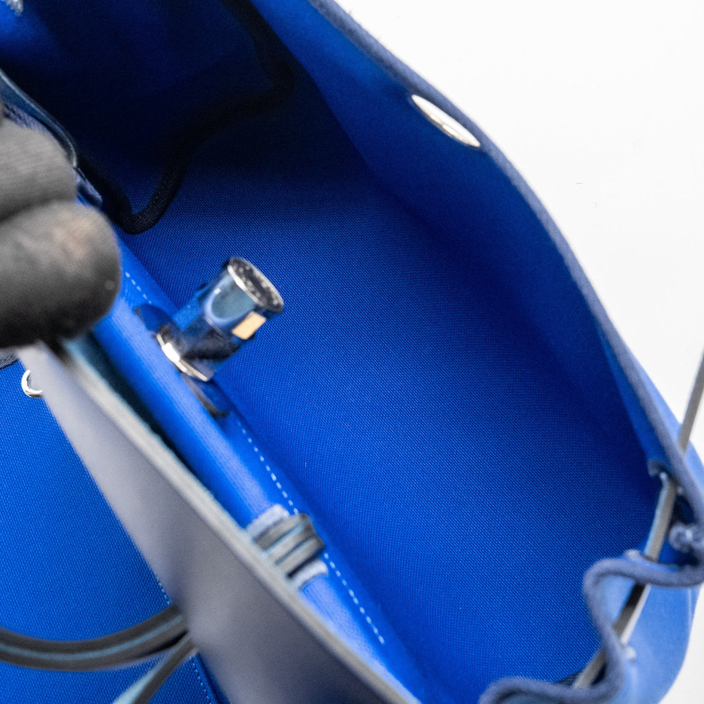 HERMES HERBAG 31 ZIP BAG CANVAS / HUNTER BLUE BILL / BLUE SAPHIR SHW