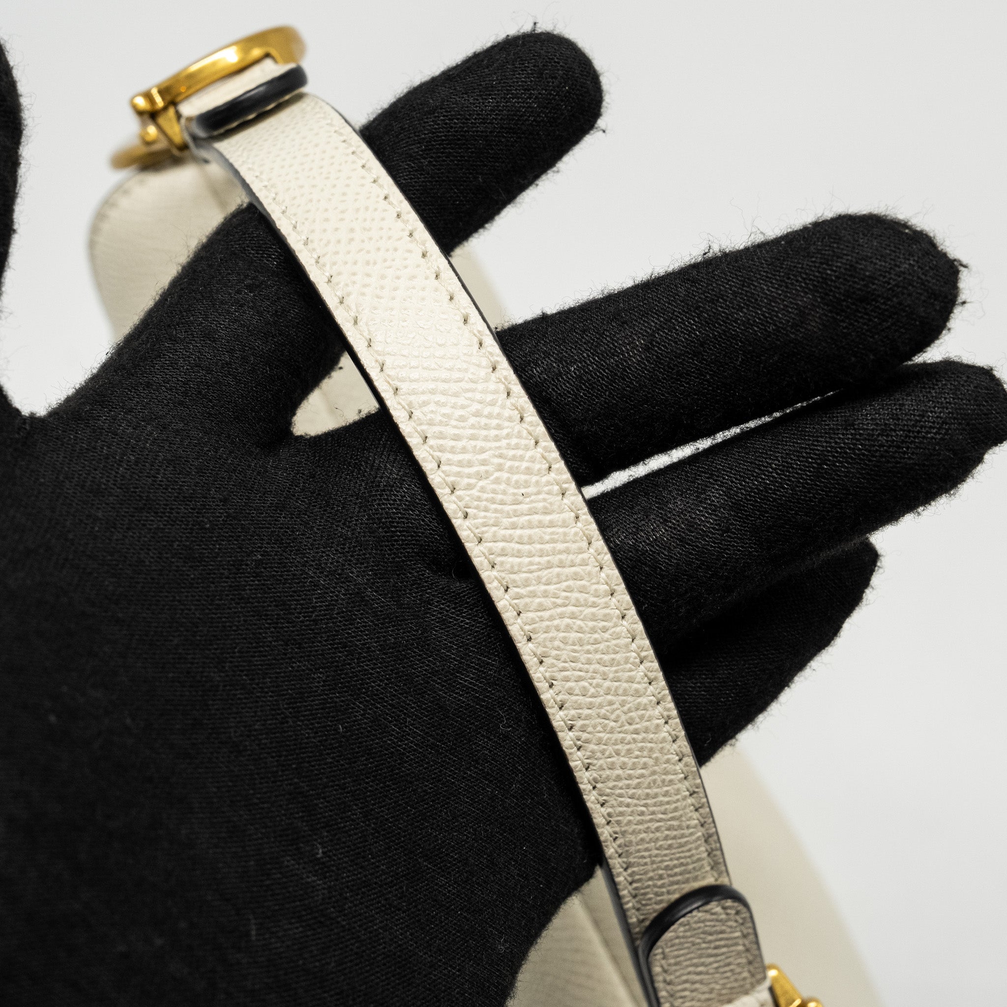 DIOR MINI SADDLE BAG CALFSKIN WHITE GHW