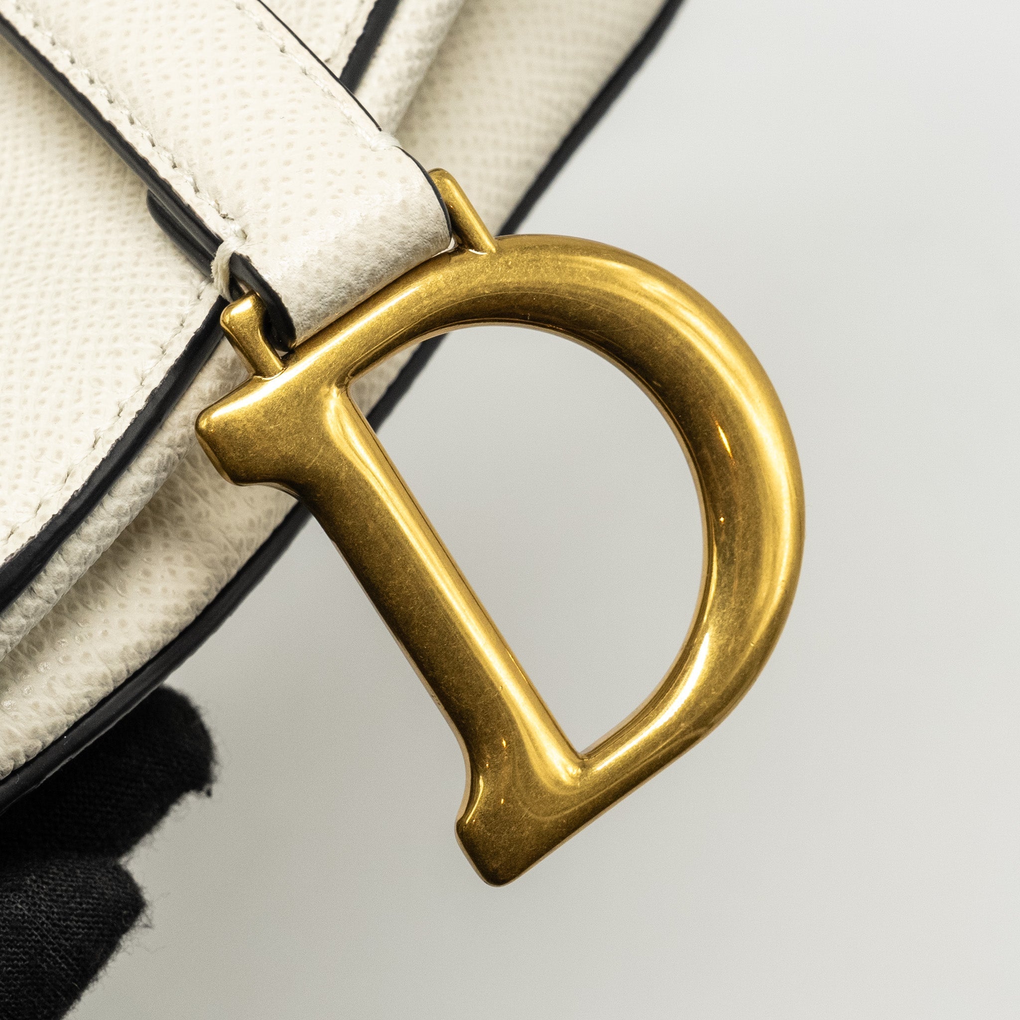 DIOR MINI SADDLE BAG CALFSKIN WHITE GHW
