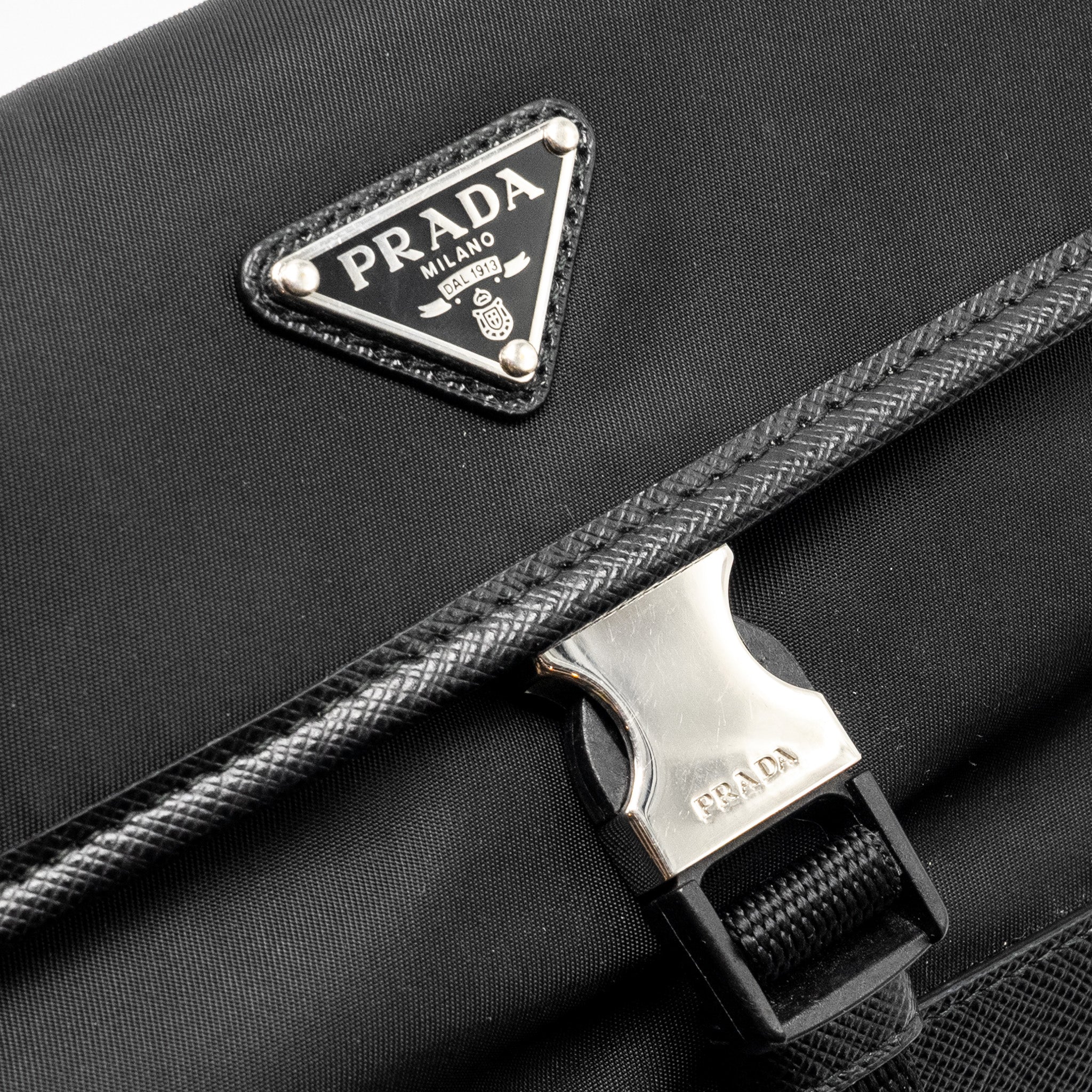 PRADA SMARTPHONE CASE RE-NYLON AND SAFFIANO LEATHER BLACK SHW