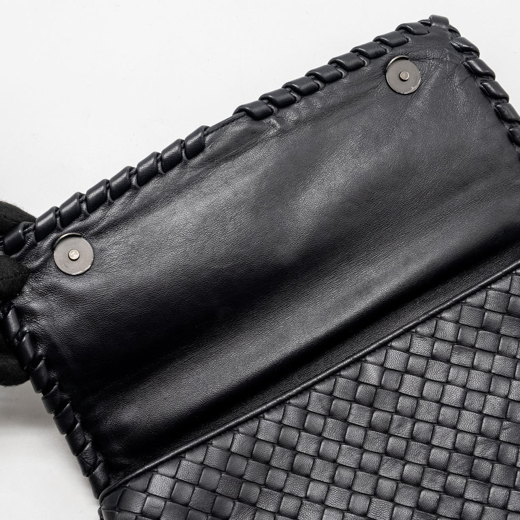 BOTTEGA VENETA OLYMPIA BAG LEATHER BLACK WITH BLACK HARDWARE