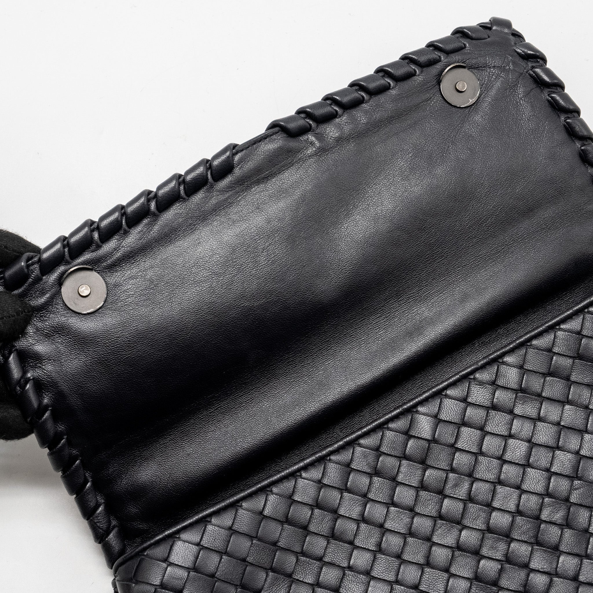 BOTTEGA VENETA OLYMPIA BAG LEATHER BLACK WITH BLACK HARDWARE